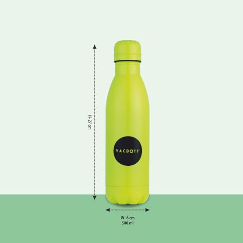 Image of CLAY CRAFT VACBOTT Stark Neon Double Walled|18 Hours Hot and 24 Hours Cold Water Bottle Vacuum Insulated Flask Bottle 500 ml Steel Bottle Travelling|BPA-Free|BIS Certified|1Year Limited Warranty