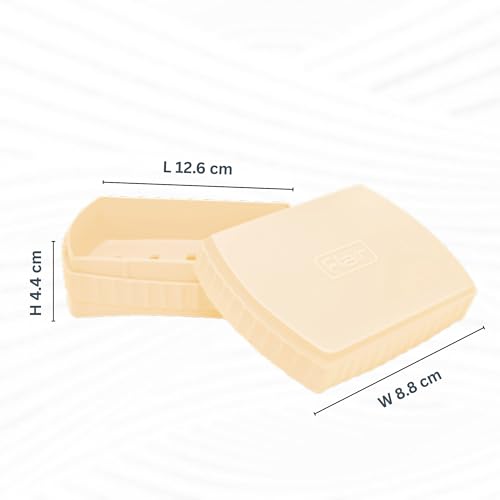 Image of FLAIR Estella Soap Case with Drainage | Reusable & Durable Soap Box | Modern Bathroom Soap Holder (2, Beige)