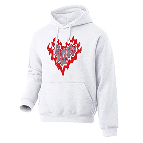 STRY Cárdigan de lana para hombre otoño e invierno moda casual patrón de letras impreso sudadera con capucha con bolsillo terciopelo suéter vintage hombre, Blanco n.º 2., XXL