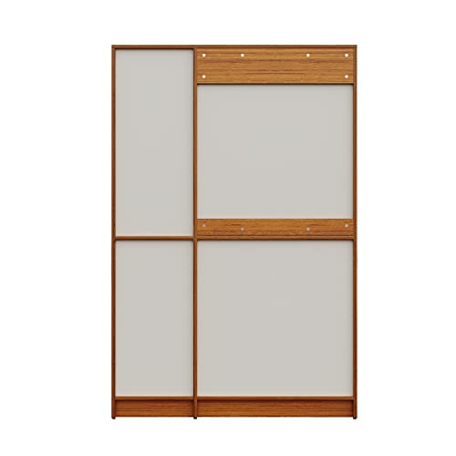 Image of Wakefit Wardrobe | 1 Year Warranty | Engineered Wood Almirah, Cupboard for Clothes Storage | 3 Door, Mirror, 1 Drawer, 1 Hanging Space | Organza Plus - Natural Teak