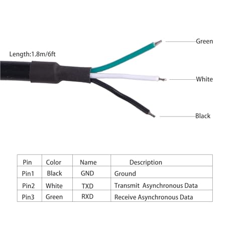 Cable USB a RS232 serie con extremo de 3, 4 y 6 pines compatible con USB-RS232-WE 2