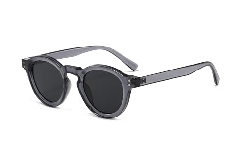 LJCZKA Vintage Round Sunglasses Mens Womens Classic Retro Circle Sun Glasses Trendy Unisex UV400 Protection Driving Outdoor