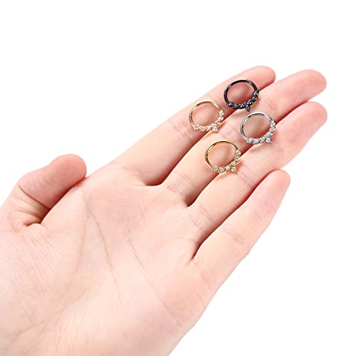 FUNLMO Septum Ring Daith Rook Helix Conch Tragus Piercing Jewelry 316L Surgical Steel Nose Ring Hoop Cartilage Earring 20G 18G 16G 14G4