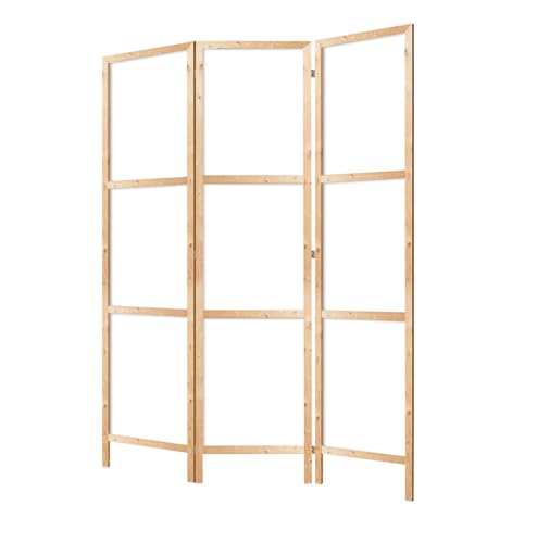 LUMASOUL Separe Divisorio Interno Monofacciale - Paravento da Interno 3 Pannelli Divisorio per Ambienti - Giapponese Divisori per Interni senza Motivo - 135x172 cm