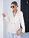 luvamia Women Casual Long Sleeve Lapel Oversized Work Blazer Boyfriend Jacket Brilliant White Blazers for Women Fashion White Suit Jacket and Blazers XX-Large Fits Size 20 / Size 22