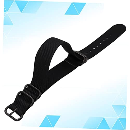 Correa de reloj de nylon ajustable GALPADA negra de tres piezas para hombre y mujer 4