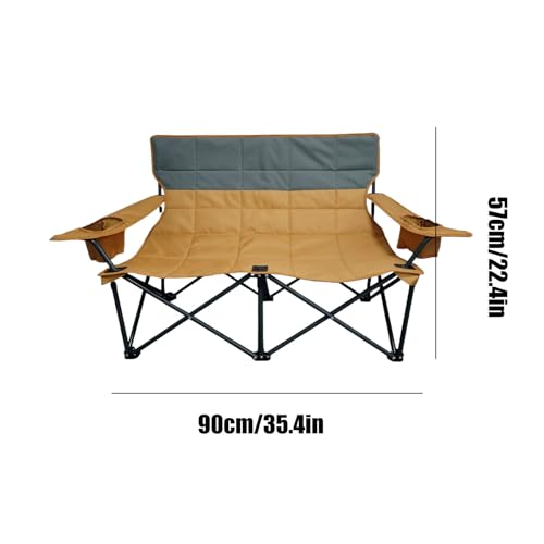 Chaise double de camping pliable extérieure avec accoudoirs stables - 5
