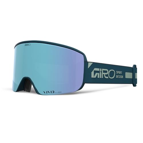 Image of Giro Ella Asian Fit Ski Goggles - Snowboard Goggles for Women, Youth - Peacock Teal Rails - Vivid Royal & Vivid Infrared