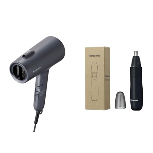【セット買い】パナソニック ドライヤー イオニティ マイナスイオン 速乾 大風量 EH-NE5M-H ダークグレー + 【Amazon.co.jp限定】【2024年発売/乾電池式】鼻毛カッター エチケットカッター メンズ 眉毛 ヒゲ 耳 ER-NGNB2-K