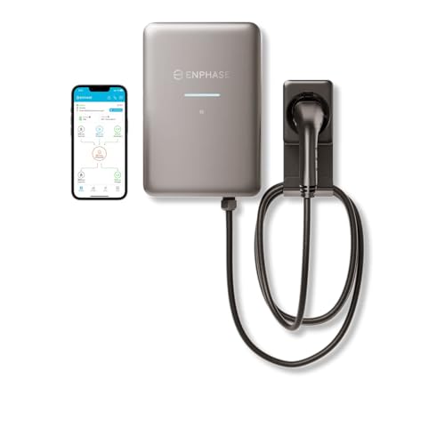 Enphase IQ EV Charger 2 | 7.4 kW Single-Phase EV Charging Station | Type 2 Tethered Cable (7.5 m) | Wi-Fi, Bluetooth & Ethernet | UK Smart Charging Compliant