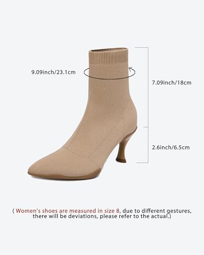 Women's Knit Ankle Boots - Minimalist Pointed Toe Stiletto Heel Booties, Elegant Knitted Fall Sock Boots for Dresses & Jeans2