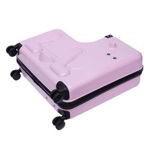 24" Kid's Ride-on Travel Suitcase, Pink Rolling Luggage with Wheels Carry Trolley Luggage with Password Lock, Children's Airplane Travel Essentials for Children's Day Gift, Festival Gift3