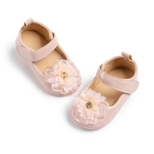 Image of Meckior Infant Baby Girls Soft Sole Bowknot Princess Wedding Dress Mary Jane Flats Shoes Easter Light Baby Sneaker Shoes