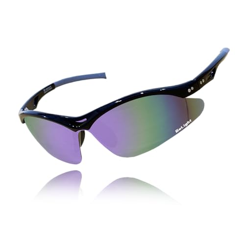 GoLight Polarized Sports Sunglasses for Men and Women – UV400 Protection Shades, Anti-Glare, Lightweight Frame with Durable Riveted Hinges, Great for Driving Fishing, Running, Cycling. (Purple Revo)
