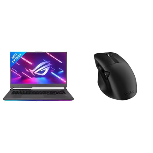 ASUS ROG Strix G17 (2022), 17.3″” (43.94 cms) FHD 144Hz, AMD Ryzen 7-6800H, RTX 3050 4GB Graphics, (16GB RAM/512GB SSD), G713RC-HX109WS ProArt MD300 Mouse