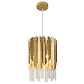 Biewalk Modern Crystal Chandeliers, Pendant Light Fixtures for Kitchen Island Luxury Gold Pendant Light Perfect for Dining Room, Bedroom, Kitchen, Living Room