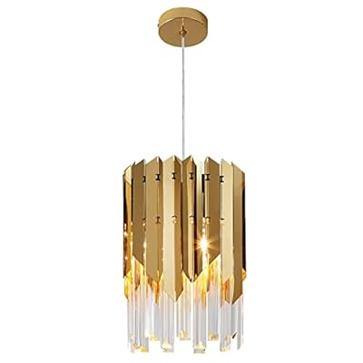 Biewalk Modern Crystal Chandeliers, Pendant Light Fixtures for Kitchen Island Luxury Gold Pendant Light Perfect for Dining Room, Bedroom, Kitchen, Living Room