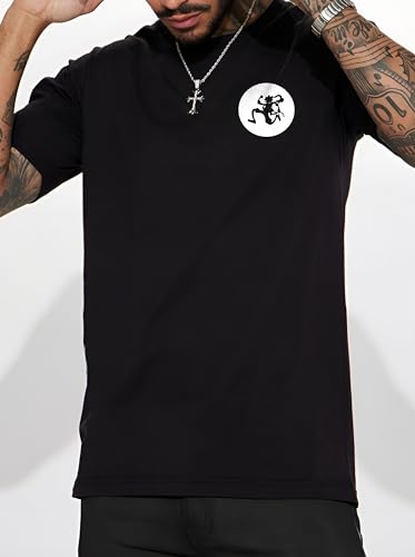 Image of PeaceOut Men's Anime T-Shirt | Half Sleeve Tee | Gear 5 | Black