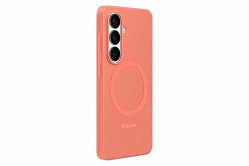 Image of Samsung Galaxy S26 Silicone Magnet Phone Case, Soft-Touch, Durable Grip, Great Feel, Coral Red