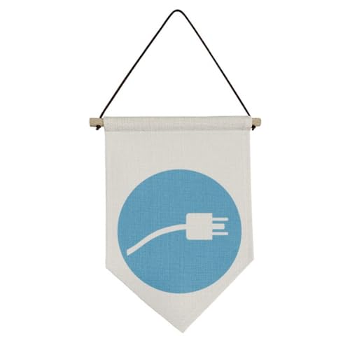 Drapeau en toile bleu no/no avec câble de charge mural pour décoration intérieure