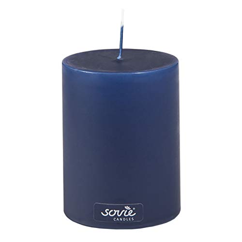 Sovie CANDLES Stumpenkerze DUNKELBLAU, Ø 70mm x 100mm, ca. 52 Stunden...