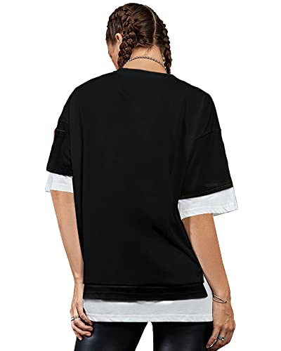 Image of EYEBOGLER Women's Trendy Round Neck Half Sleeves Loose Fit Solid T-Shirt