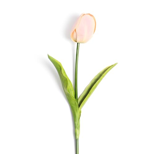 Image of Pure Home and Living Yellow Faux Tulip Spray 1 Piece