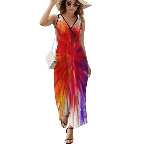 Robe longue d'été rétro sans manches idéale pour vos journées décontractées à la plage