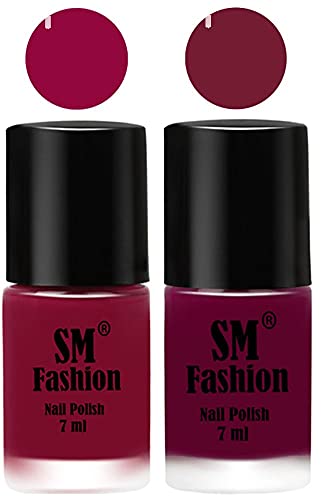 Image of Long Lasting Nail Polish | Nail Paint Combo 7 ml Each) - Set of 2 Cherry Blossom-Mulberry