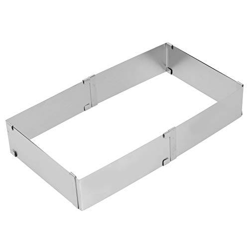 Molde cuadrado ajustable de acero inoxidable para mousse 16-28 cm miniatura 6