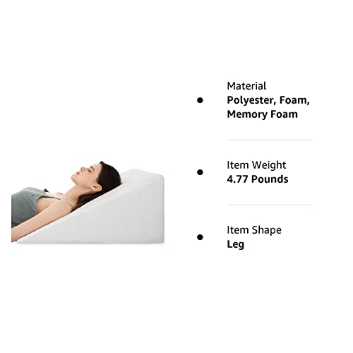 Joybest Bed Wedge Pillows Leg Elevation Reading Pillow & Back Support Wedge Pillow - For Back And Legs Support, Back Pain, Leg Pain, Pregnancy, Neck And Shoulder Joint Pain, Sleeping 12" X 24" X 24" #TOP7