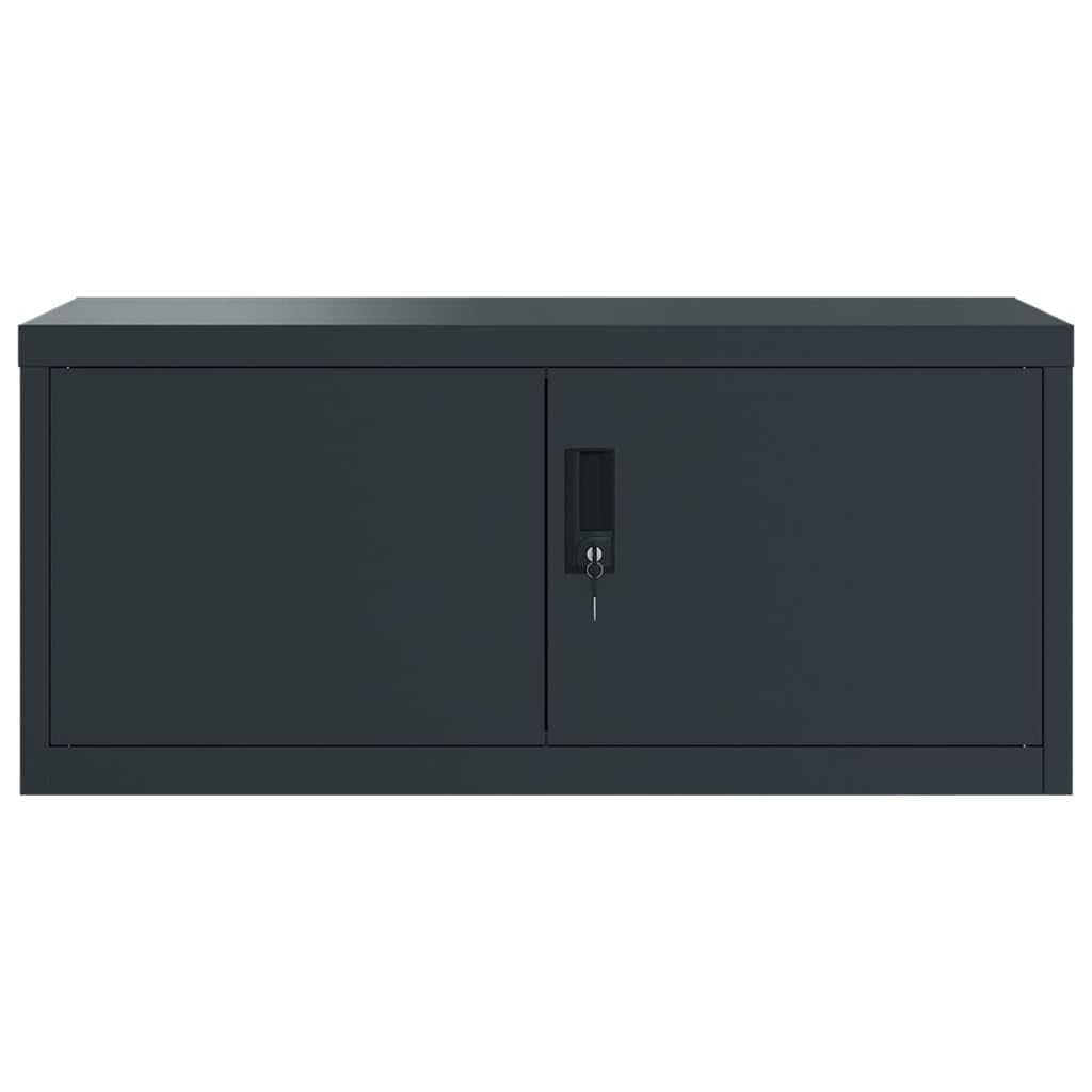 Armadio Classificatore, Mobile per Documenti con Ripiano Regolabile e Serratura, 90x40x110 cm in Acciaio Verniciato a Polvere, per Ufficio