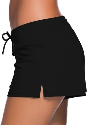 Aleumdr Womens 3" Waistband Swimsuit Bottom Boy Shorts Swimming Panty(Available in Plus)3