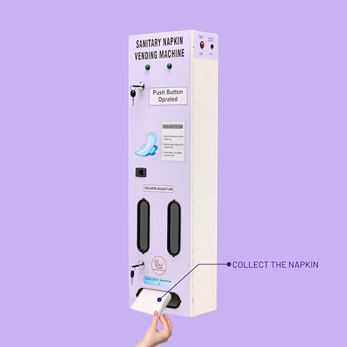 Image of By VP Industries (Push Button Operated | Capacity-100 Pads) Sanitary Napkin Vending Machine Vartical | Operates by Push Button to dispense a napkin without requiring payment.