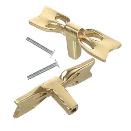 VICASKY 2pcs Bow Pull Handles for Furniture Stylish and Cabinet Knobs for Dresser Wardrobe and Kitchen Cabinets and Low Maintenance Design