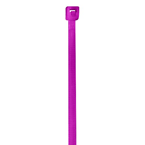 Partners Brand PCT422L Colored Cable Ties, 18#, 4 , Fluorescent Pink (Pack of 1000)