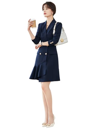 Blazer de Costume Femme Veste de Smoking Fluide Anti-Pli