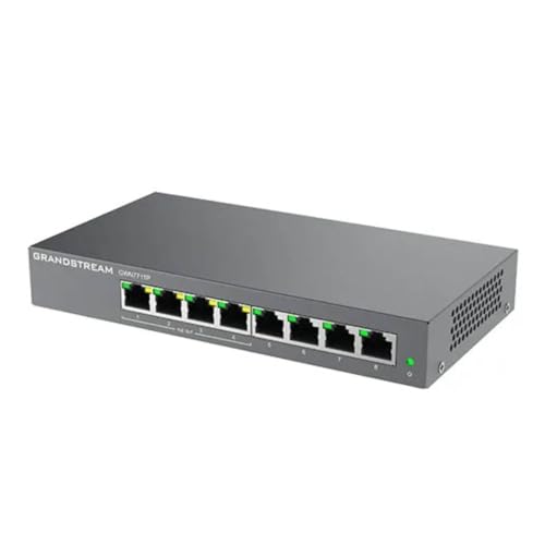 Image of Grandstream GWN7711P | 8-Port Gigabit Ethernet Layer 2 Lite Managed PoE Switch | Desktop /Wall-Mount | Metal Design