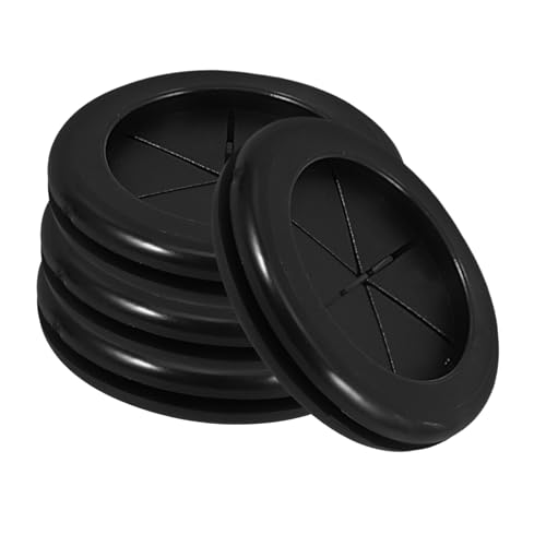 STOBAZA 4pcs Rubber Grommets Kit Double Sided Protective Coils Waterproof Fire Resistant Features Black