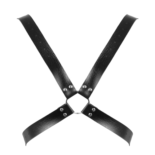 Men's Cage Chest Strap Leather Bra Body Harness for Punk Festival Adjustable Accessory Rave Dance Waist Rock Belt Costumes