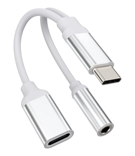 USB-C to 3.5mm�C���z���A�_�v�^�[�h���O���i2in1�jDAC Type-C�[�d�X�v���b�^�[ �Ή�Samsung Galaxy�APixel�A�A�Ή�iPhone15 Pro Max Plus�A�Ή�iPad Pro/Air/Mini AUX�W���b�N�R