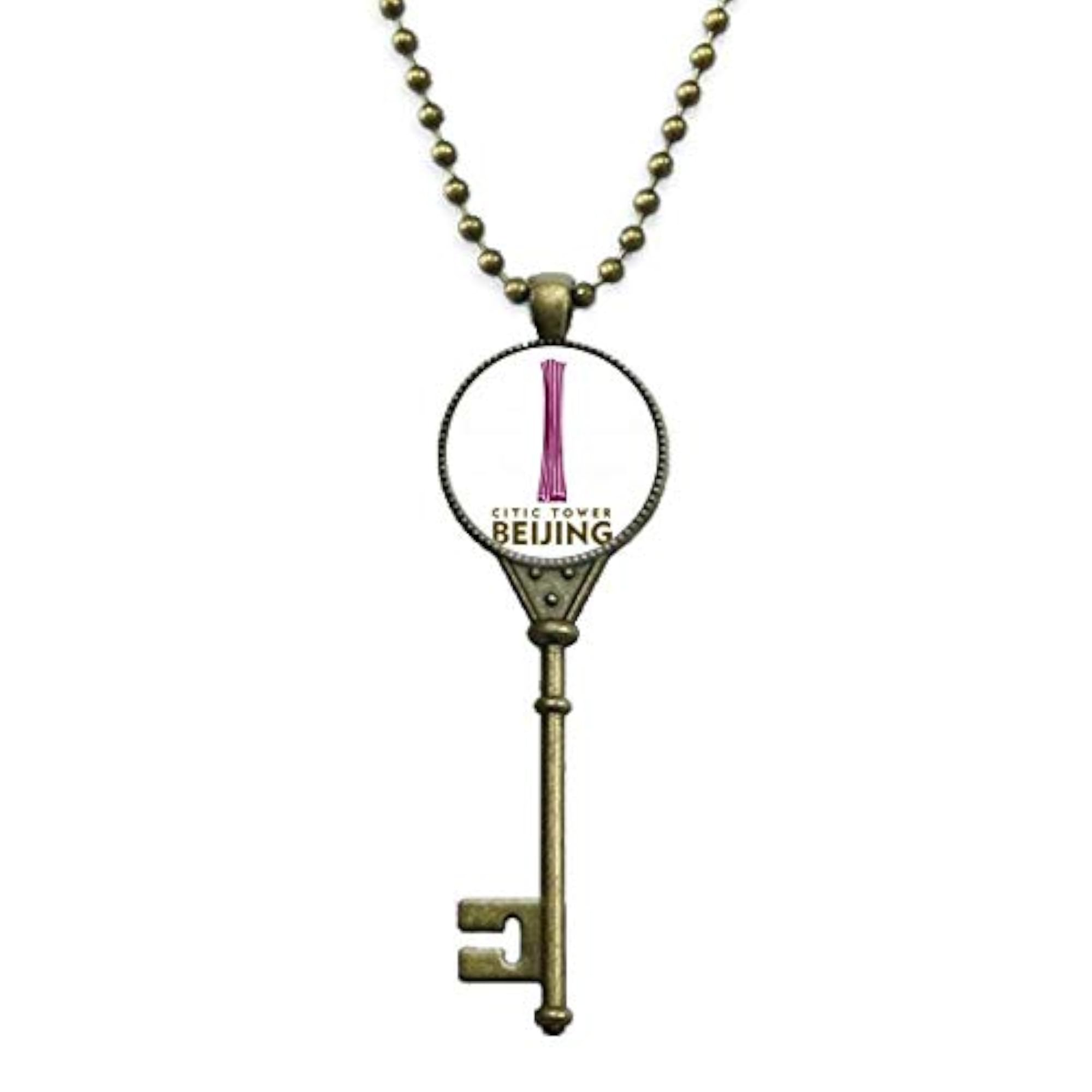 Beijing City Tourism Key Necklace Pendant, Travel Gift