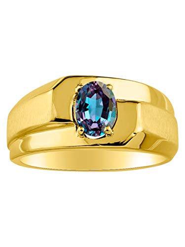 Bague ovale en Alexandrite RYLOS, le cadeau idéal de naissance du mois de juin