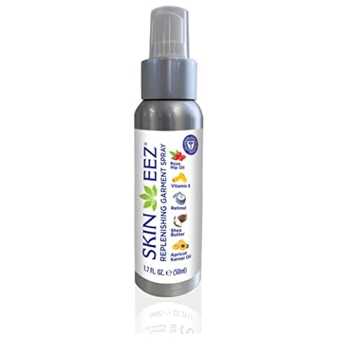 Skineez Garment Replenishing Spray for Foot and Hand Care, Re-Infuses Shea Butter, Vitamin E, Retinol, Rose Hip Oil & More to Hydrate and Protect Skin, Wash Garments Then Spray, 1.7 fl oz, Pack of 1 Cover