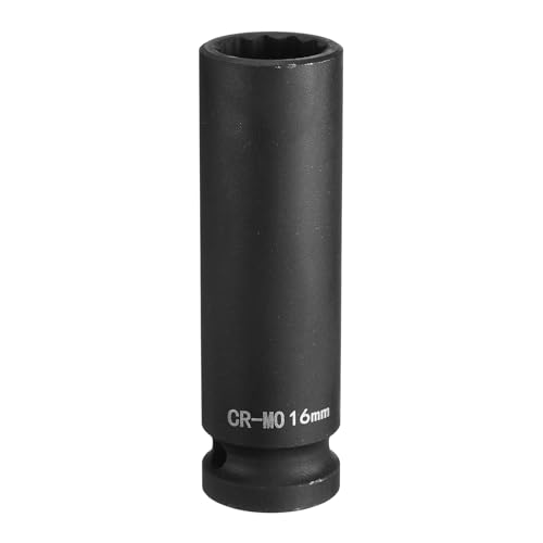Image of sourcing map 12-Point Deep Impact Socket 1/2 Inch Drive 16mm Metric Chrome Molybdenum Alloy Steel Spindle Axle Nut Impact Socket