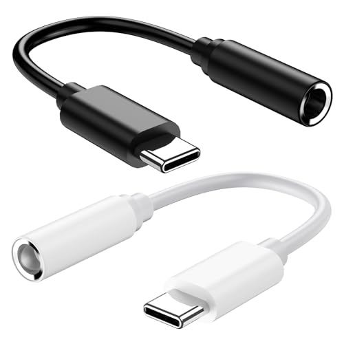 2 Pack USB C to 3.5mm Headphone Adapter for iPhone 15 16 Pro Max/Plus & Samsung Galaxy,Type C Converter Dongle Aux Audio Cable Cord - Compatible with iPad,MacBook,S24/S23/S22/S21Ultra,Note 20,Pixel XL