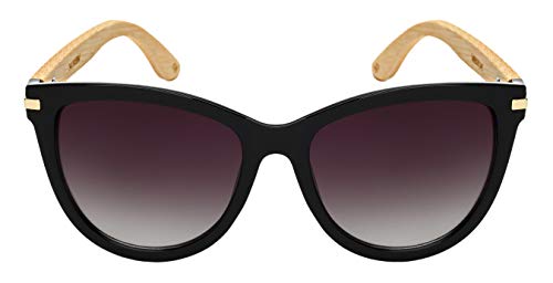 Retro Vintage Cat Eye Sunglasses for Women with Natural Bamboo Temples M34180BM-AP-1(BLK.ap)2
