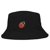 Cute Ladybug - Gorro de pescador reciclado y transpirable, color negro, Negro, Talla única