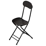 lirrebol Tragbarer, klappbarer Barhocker mit Rückenlehne – Frühstückshocker für die Küche Erwachsene, für Camping & Garten, Sitzhöhe 45 cm, Tragkraft 100 kg, Schwarz