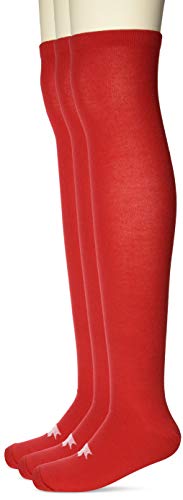 ロングソックス カラー 3足組 メンズ レッド 26-29